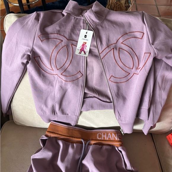 Embroidered CC  jacket this is a boutique item with CC logo.with pants - Picture 3 of 4